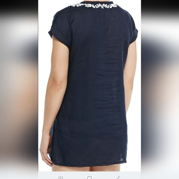 Tory BurchIssy Scallop-Trim Embroidered Tunic - Picture 2 of 9